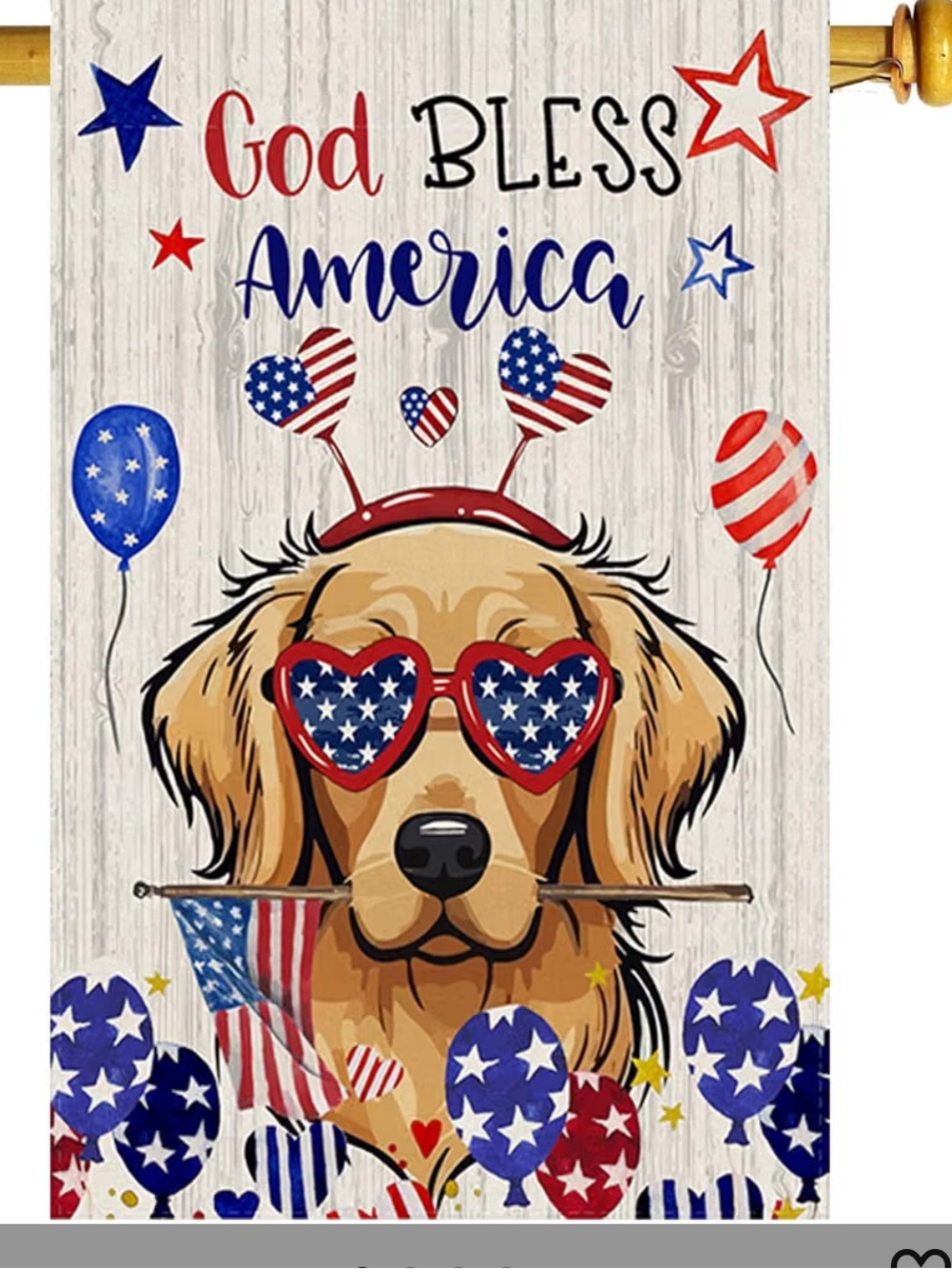 Outdoor Flag with Patriotic Dog Theme